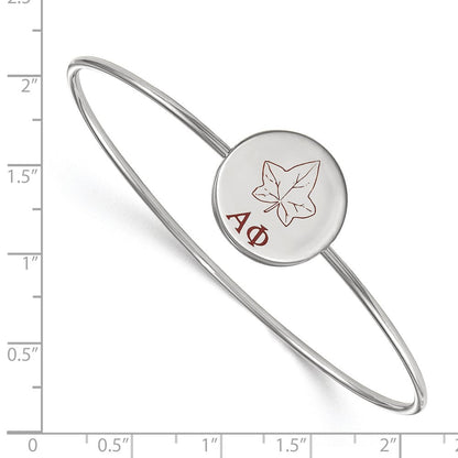 Sterlingsilber Rhodiniert Logoart Alpha Phi Emailliert Schieber auf Armreif Armband