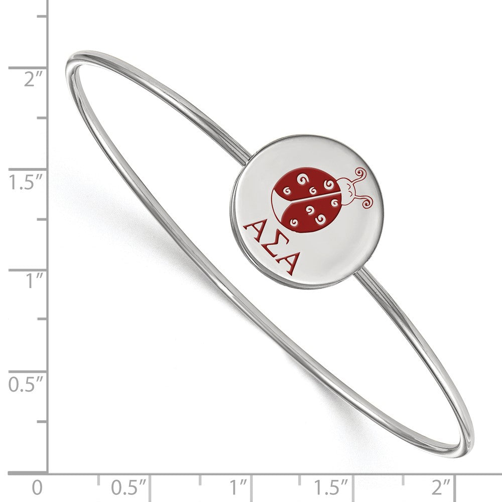 Sterlingsilber S. Rhodiniert Logoart Alpha Sigma Emailliert Schieber auf Armreif Armband