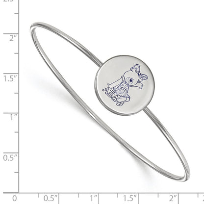 Sterlingsilber Rhodiniert Logoart Alpha Xi Delta Emailliert Schieber auf Armreif Armband