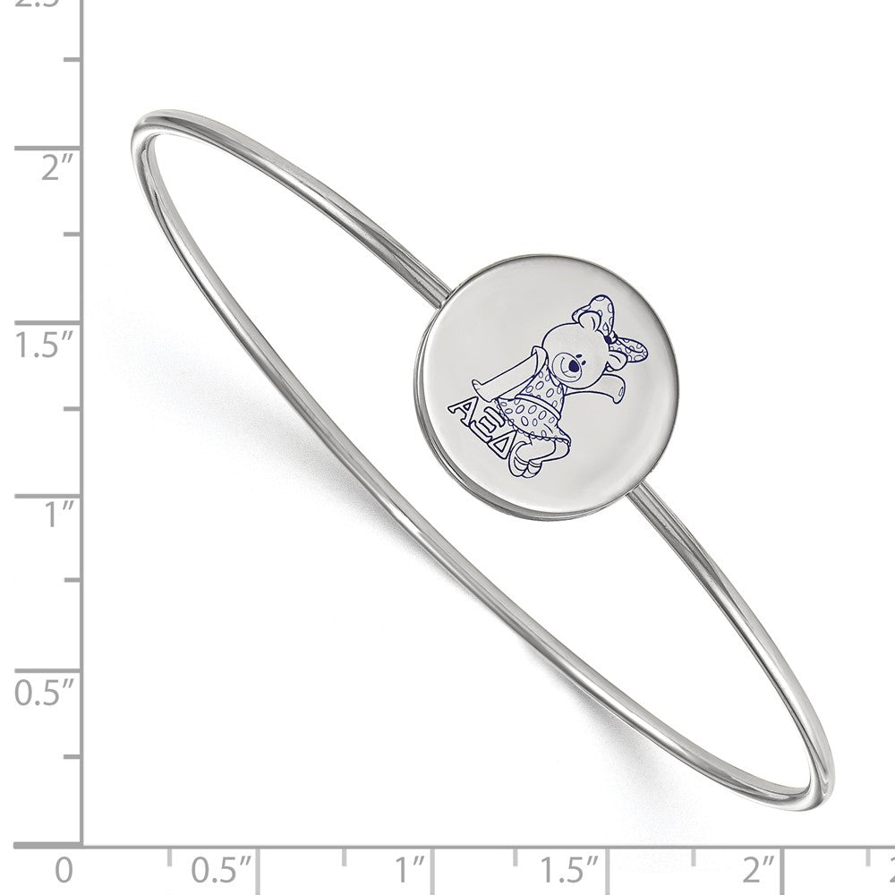 Sterlingsilber Rhodiniert Logoart Alpha Xi Delta Emailliert Schieber auf Armreif Armband