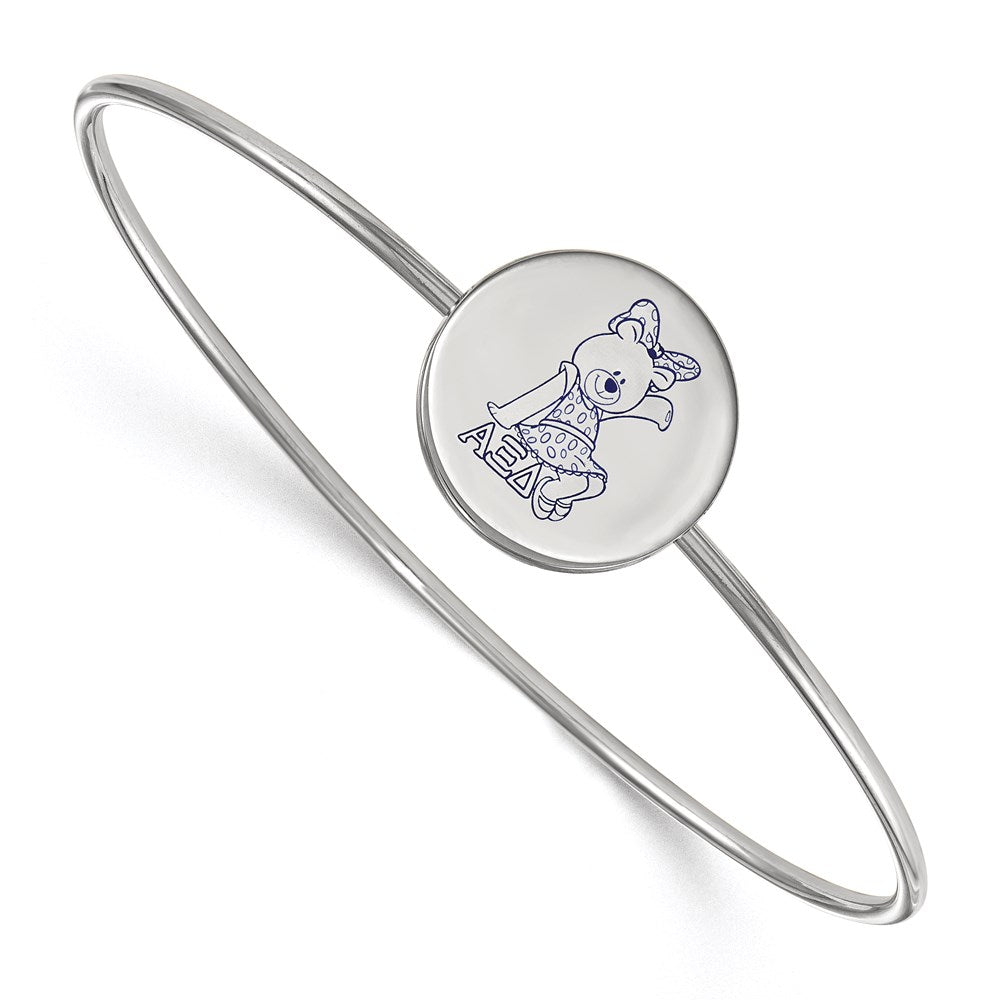 Sterlingsilber Rhodiniert Logoart Alpha Xi Delta Emailliert Schieber auf Armreif Armband