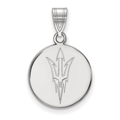 10K Weißgold Logoart Arizona State University Pitchfork Mittel Plättchen Anhänger