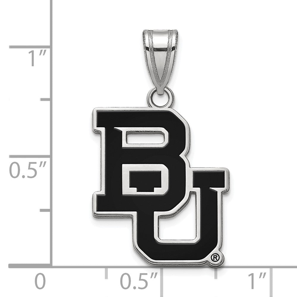 Sterlingsilber Rhodiniert Logoart Baylor University Bears Groß Emailliert Anhänger