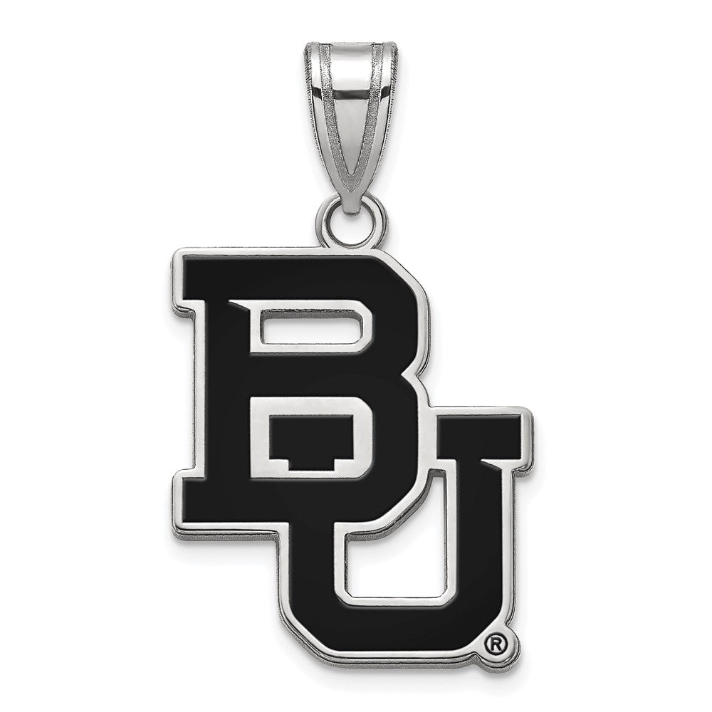 Sterlingsilber Rhodiniert Logoart Baylor University Bears Groß Emailliert Anhänger