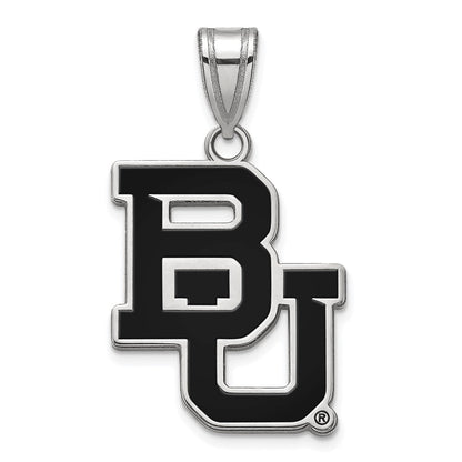 Sterlingsilber Rhodiniert Logoart Baylor University Bears Groß Emailliert Anhänger
