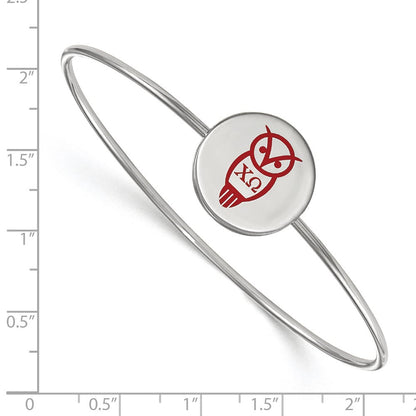 Sterlingsilber Rhodiniert Logoart Chi Omega Emailliert Schieber auf Armreif Armband