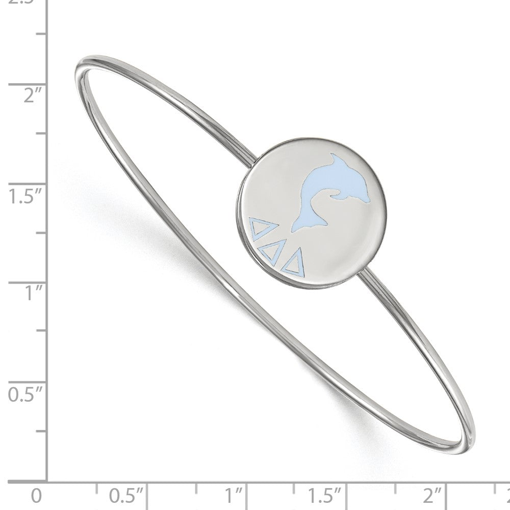 Sterlingsilber S. Rhodiniert Logoart Delta Emailliert Schieber auf Armreif Armband