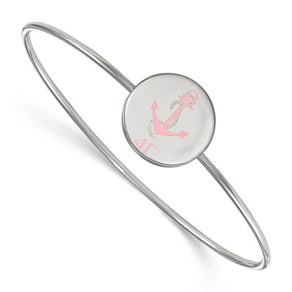 Sterlingsilber Rhodiniert Logoart Delta Gamma Emailliert Schieber auf Armreif Armband