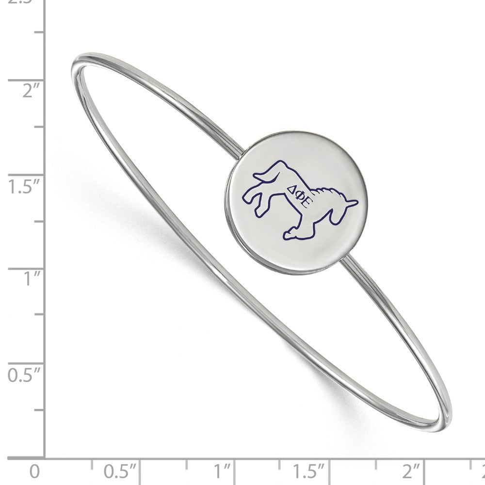 Sterlingsilber S. Rhodiniert Logoart Delta Phi Epsilon Emailliert Schieber auf Armreif Armband
