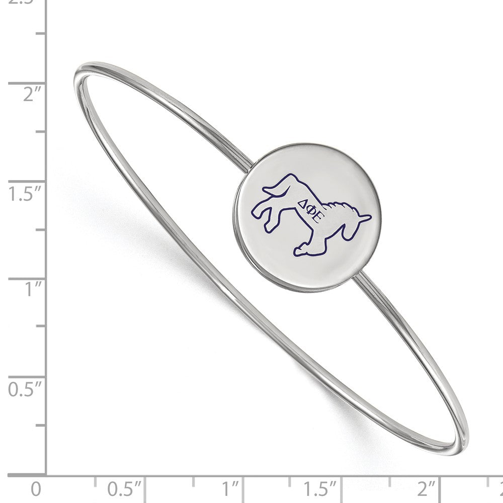 Sterlingsilber S. Rhodiniert Logoart Delta Phi Epsilon Emailliert Schieber auf Armreif Armband