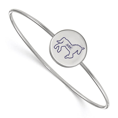 Sterlingsilber S. Rhodiniert Logoart Delta Phi Epsilon Emailliert Schieber auf Armreif Armband