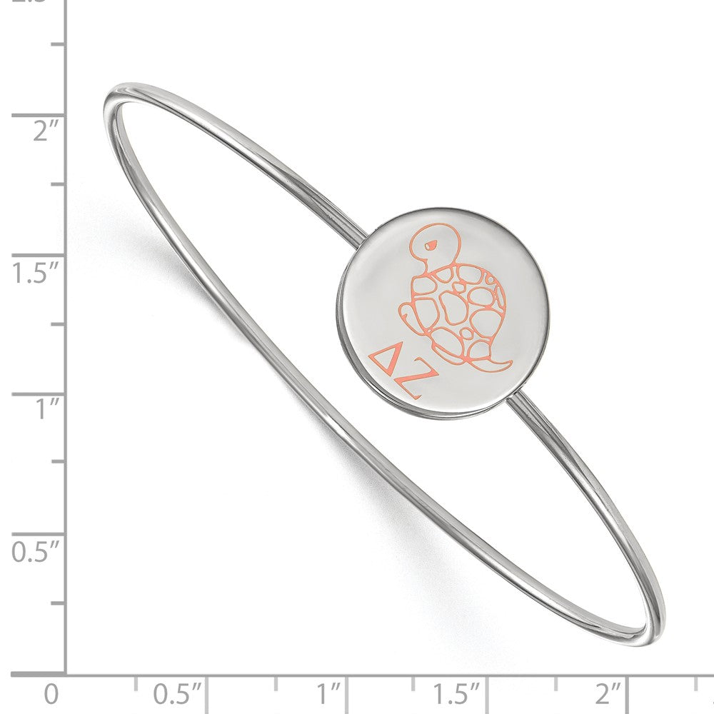 Sterlingsilber Rhodiniert Logoart Delta Zeta Emailliert Schieber auf Armreif Armband