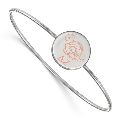 Sterlingsilber Rhodiniert Logoart Delta Zeta Emailliert Schieber auf Armreif Armband