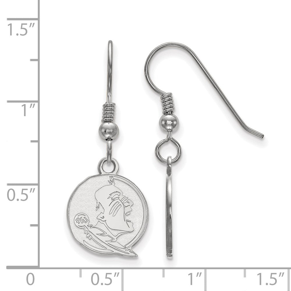 Sterlingsilber Rhodiniert Logoart Florida State University Seminole Klein Hängend Draht Ohrringe