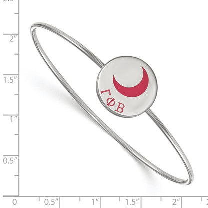 Sterlingsilber Rhodiniert Logoart Gamma Phi Beta Emailliert Schieber auf Armreif Armband