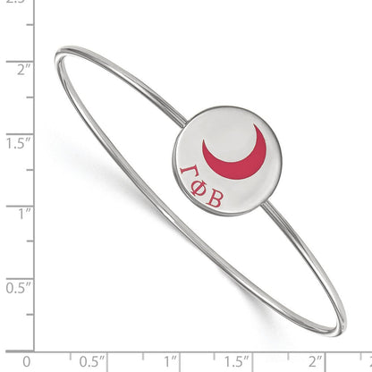 Sterlingsilber Rhodiniert Logoart Gamma Phi Beta Emailliert Schieber auf Armreif Armband