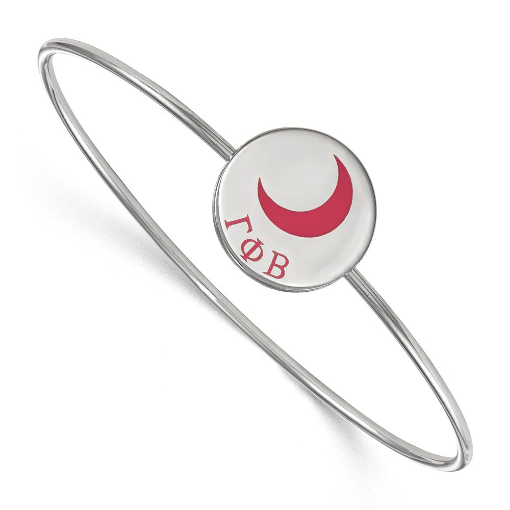 Sterlingsilber Rhodiniert Logoart Gamma Phi Beta Emailliert Schieber auf Armreif Armband