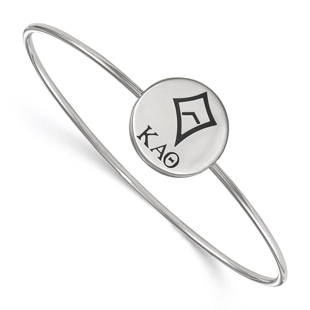 Sterlingsilber S. Rhodiniert Logoart Kappa Alpha Theta Emailliert Schieber auf Armreif Armband