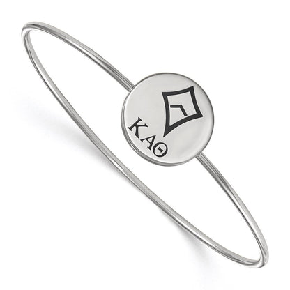 Sterlingsilber S. Rhodiniert Logoart Kappa Alpha Theta Emailliert Schieber auf Armreif Armband