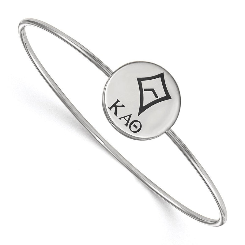 Sterlingsilber S. Rhodiniert Logoart Kappa Alpha Theta Emailliert Schieber auf Armreif Armband