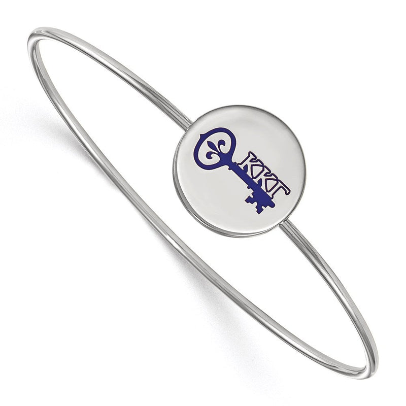 Sterlingsilber S. Rhodiniert Logoart Kappa Gamma Emailliert Schieber auf Armreif Armband