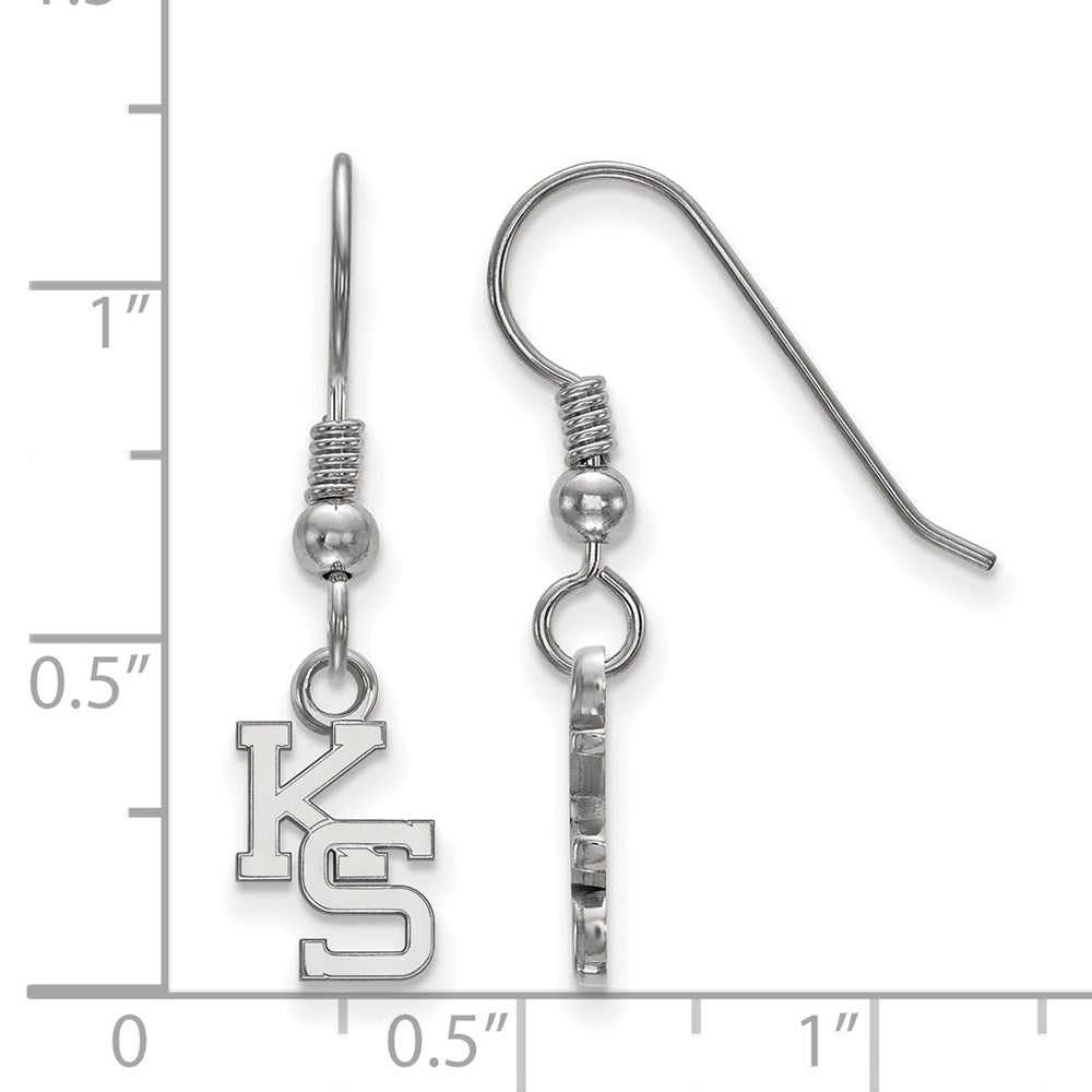 Sterlingsilber Rhodiniert Logoart Kansas State University K S Extra Klein Hängend Draht Ohrringe