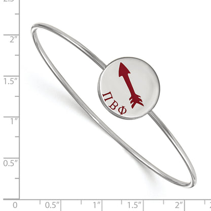 Sterlingsilber Rhodiniert Logoart Pi Beta Phi Emailliert Schieber auf Armreif Armband