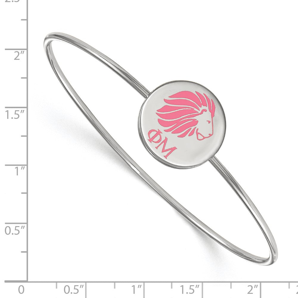 Sterlingsilber Rhodiniert Logoart Phi Mu Emailliert Schieber auf Armreif