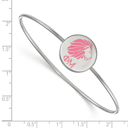 Sterlingsilber Rhodiniert Logoart Phi Mu Emailliert Schieber auf Armreif