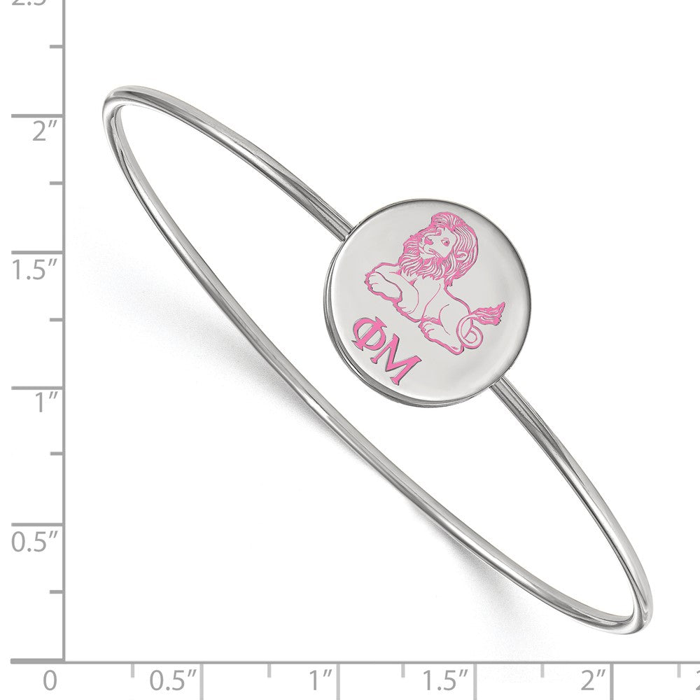 Sterlingsilber Rhodiniert Logoart Phi Mu Emailliert Schieber auf Armreif