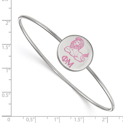 Sterlingsilber Rhodiniert Logoart Phi Mu Emailliert Schieber auf Armreif