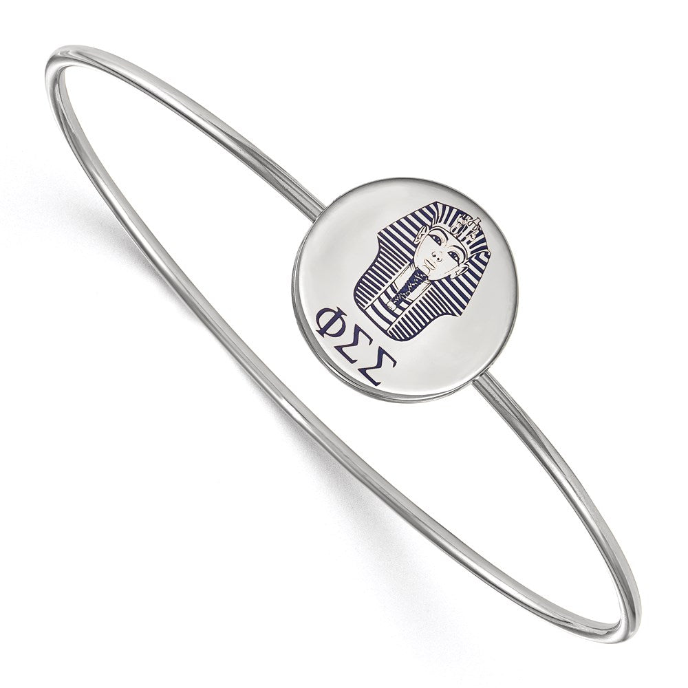 Sterlingsilber Rhodiniert Logoart Phi Sigma Emailliert Schieber auf Armreif