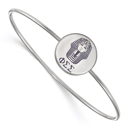 Sterlingsilber Rhodiniert Logoart Phi Sigma Emailliert Schieber auf Armreif