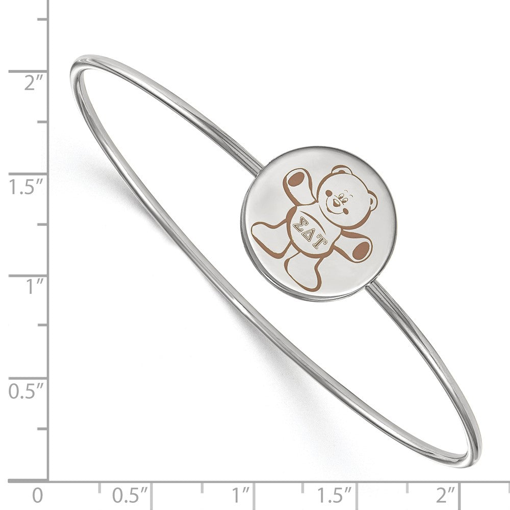 Sterlingsilber Rhodiniert Logoart Sigma Delta Tau Emailliert Schieber auf Armreif Armband