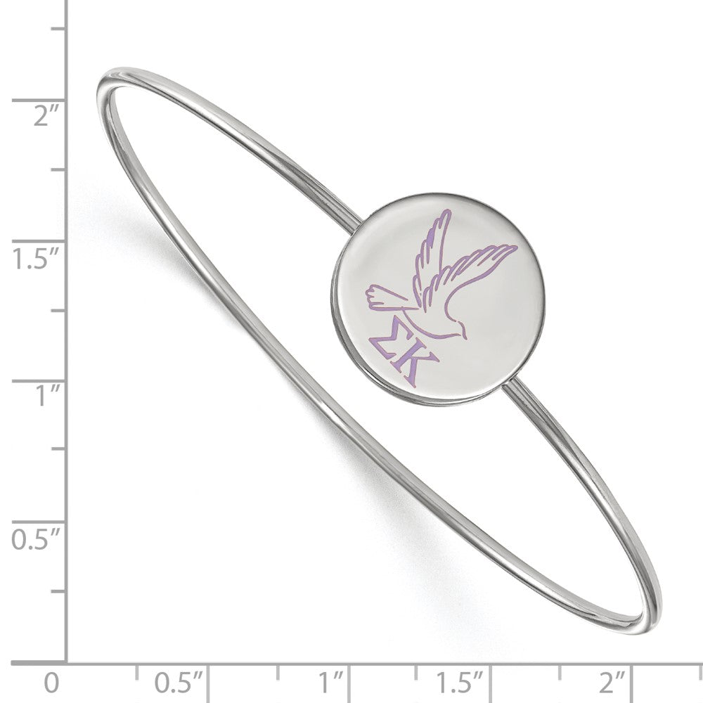 Sterlingsilber Rhodiniert Logoart Sigma Kappa Emailliert Schieber auf Armreif Armband