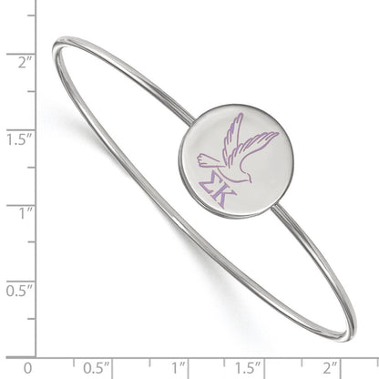 Sterlingsilber Rhodiniert Logoart Sigma Kappa Emailliert Schieber auf Armreif Armband