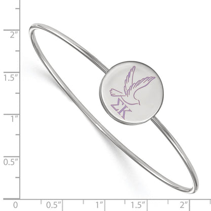 Sterlingsilber Rhodiniert Logoart Sigma Kappa Emailliert Schieber auf Armreif Armband