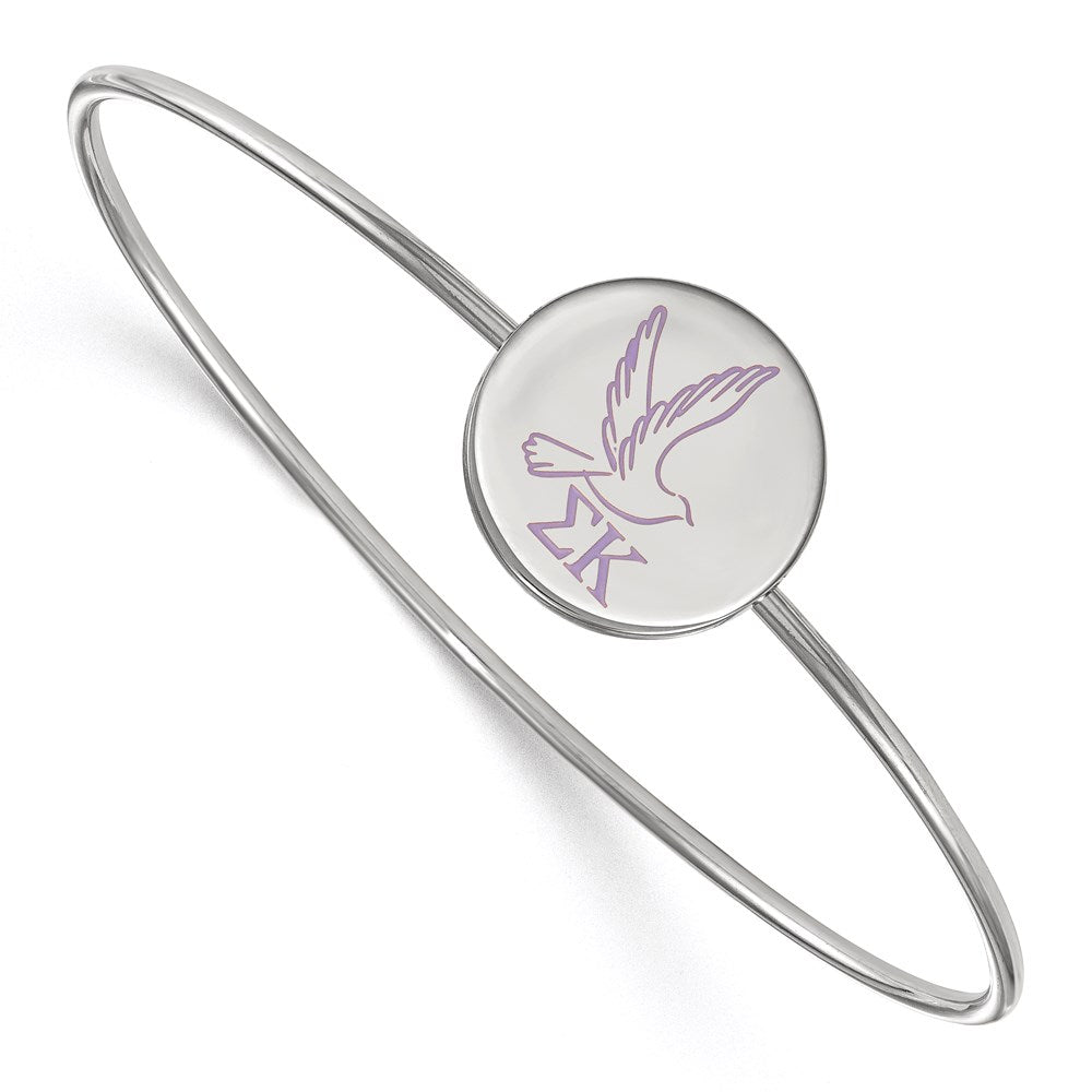Sterlingsilber Rhodiniert Logoart Sigma Kappa Emailliert Schieber auf Armreif Armband