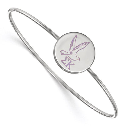 Sterlingsilber Rhodiniert Logoart Sigma Kappa Emailliert Schieber auf Armreif Armband