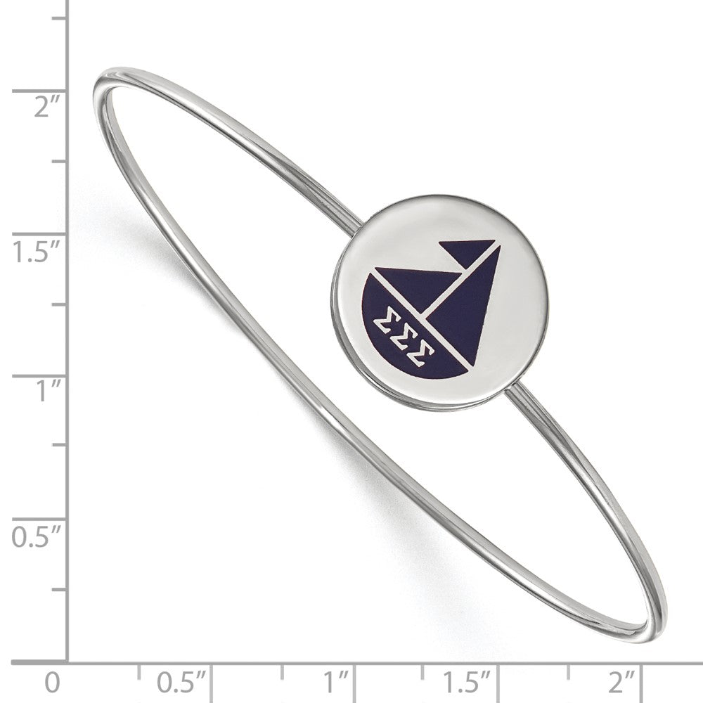 Sterlingsilber S. Rhodiniert Logoart Sigma Emailliert Schieber auf Armreif Armband