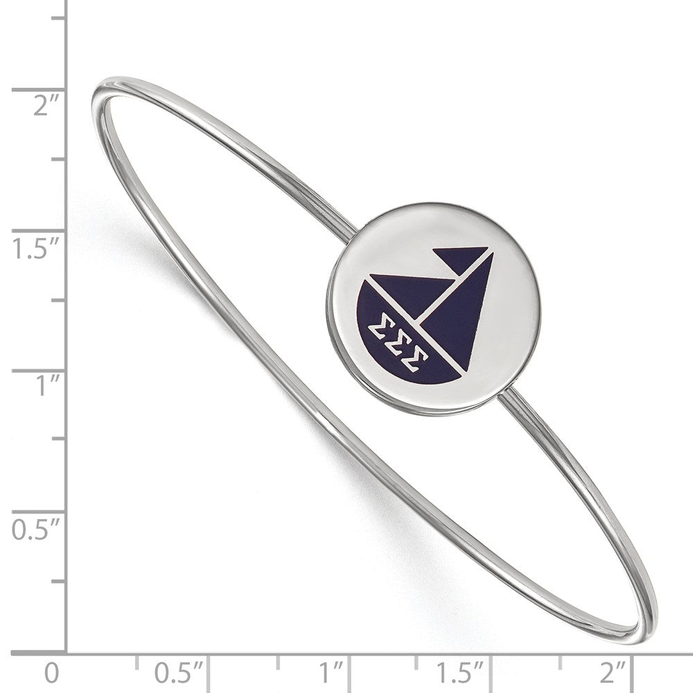 Sterlingsilber S. Rhodiniert Logoart Sigma Emailliert Schieber auf Armreif Armband