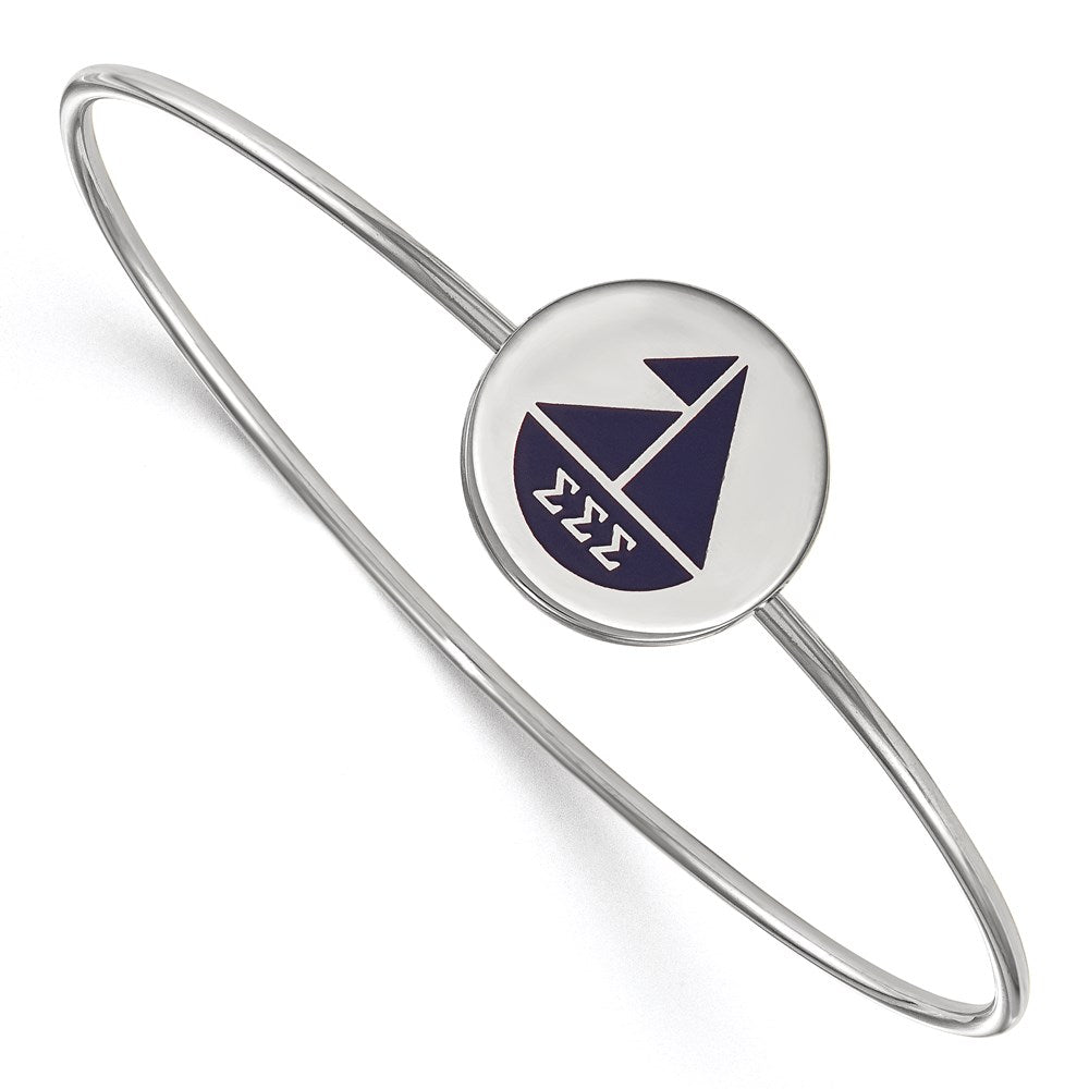 Sterlingsilber S. Rhodiniert Logoart Sigma Emailliert Schieber auf Armreif Armband