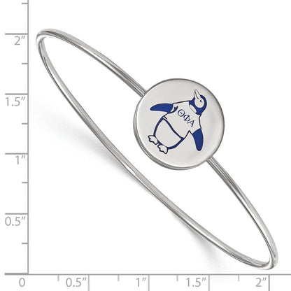 Sterlingsilber Rhodiniert Logoart Theta Phi Alpha Emailliert Schieber auf Armreif Armband