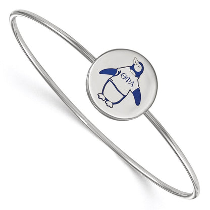 Sterlingsilber Rhodiniert Logoart Theta Phi Alpha Emailliert Schieber auf Armreif Armband