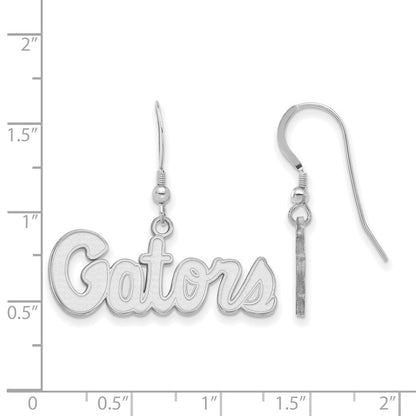 Sterlingsilber Rhodiniert Logoart University Of Florida Gators Schreibschrift Klein Hängend Draht Ohrringe