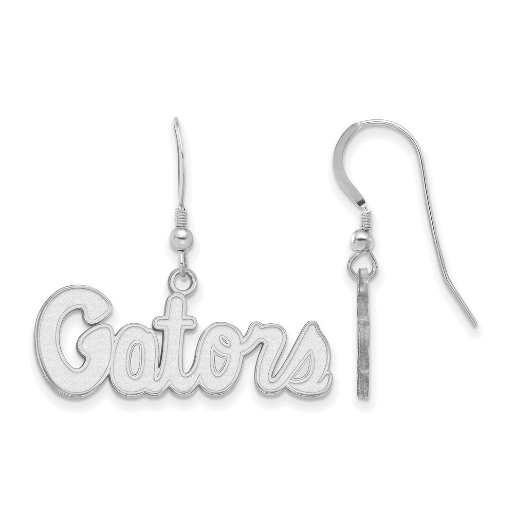 Sterlingsilber Rhodiniert Logoart University Of Florida Gators Schreibschrift Klein Hängend Draht Ohrringe