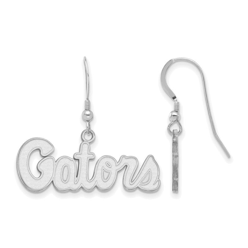 Sterlingsilber Rhodiniert Logoart University Of Florida Gators Schreibschrift Klein Hängend Draht Ohrringe