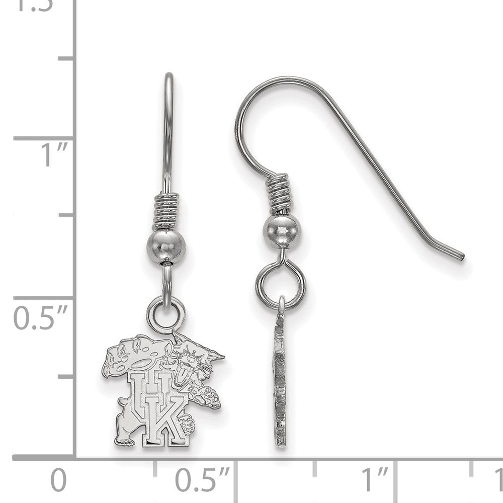 Sterlingsilber Rhodiniert Logoart University Of Kentucky U K Wildkatze Extra Klein Hängend Draht Ohrringe