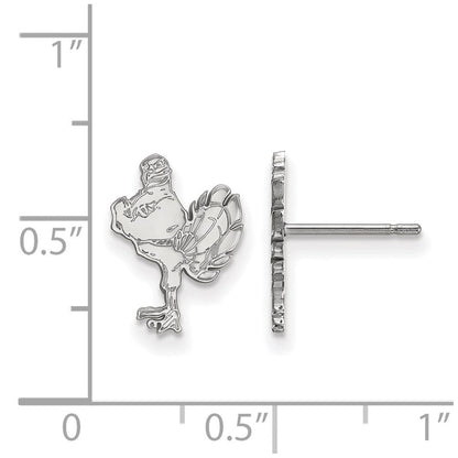Sterlingsilber Rhodiniert Logoart Virginia Tech Hokiebird Klein Ohrstecker