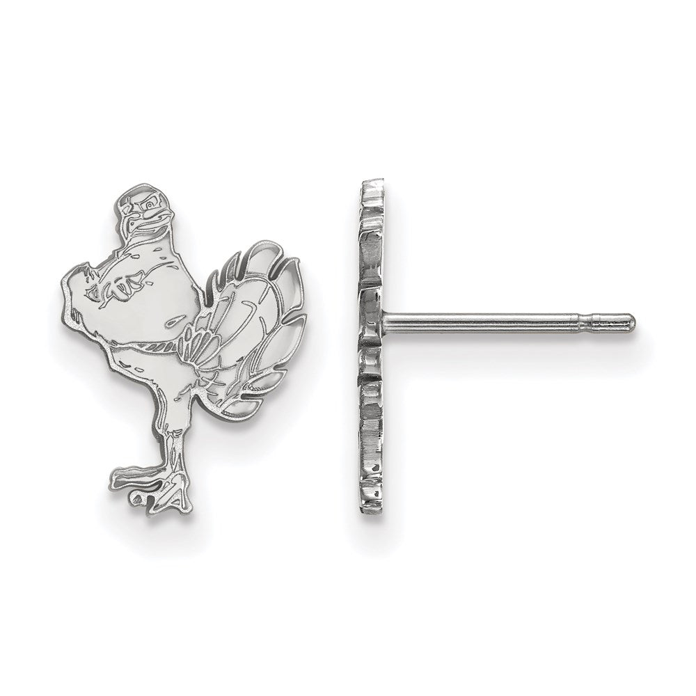 10K Weißgold Logoart Virginia Tech Hokiebird Klein Ohrstecker